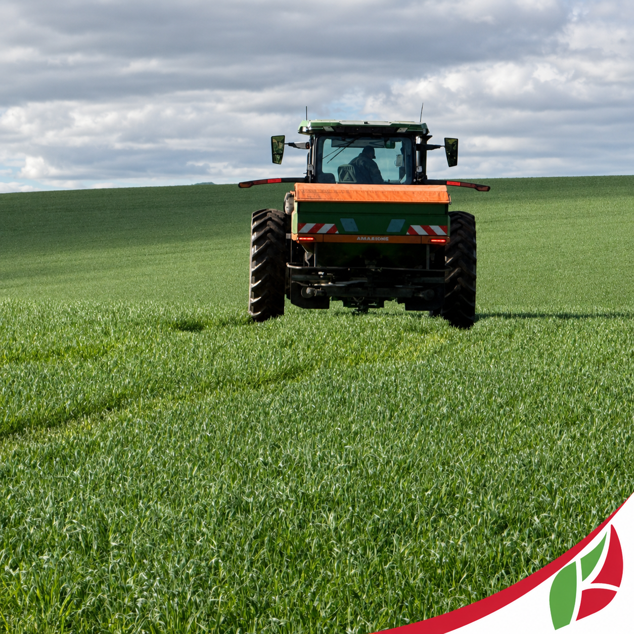 Commercial fertilizer spreading on a South African field